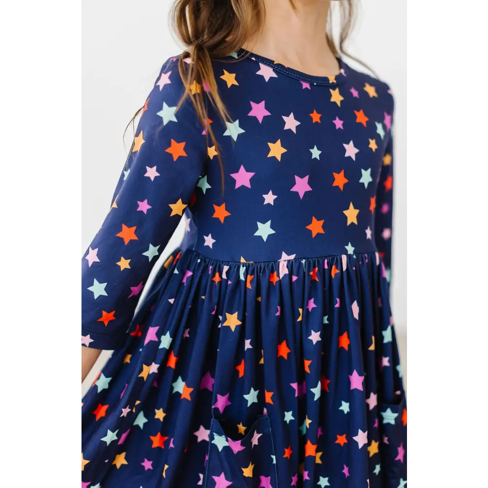 Halloween Stars 3/4 Sleeve Pocket Twirl Dress - Mila & Rose ®