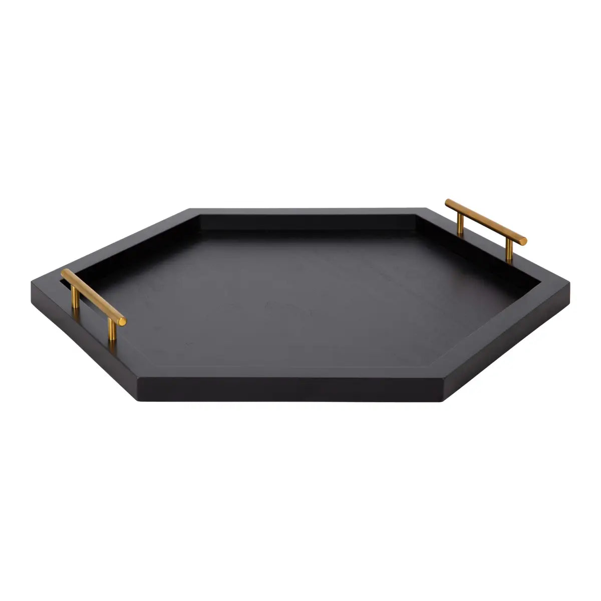 Halsey Hexagon Decorative Tray Organizer - Black / 22x19 - kateandlaurel