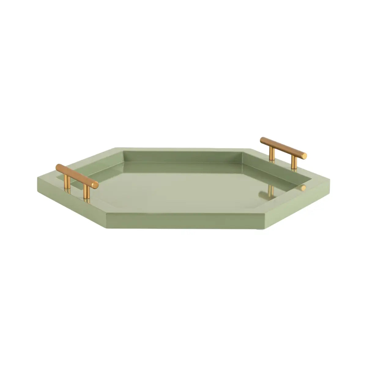 Halsey Hexagon Decorative Tray Organizer - Green / 18x18 - kateandlaurel