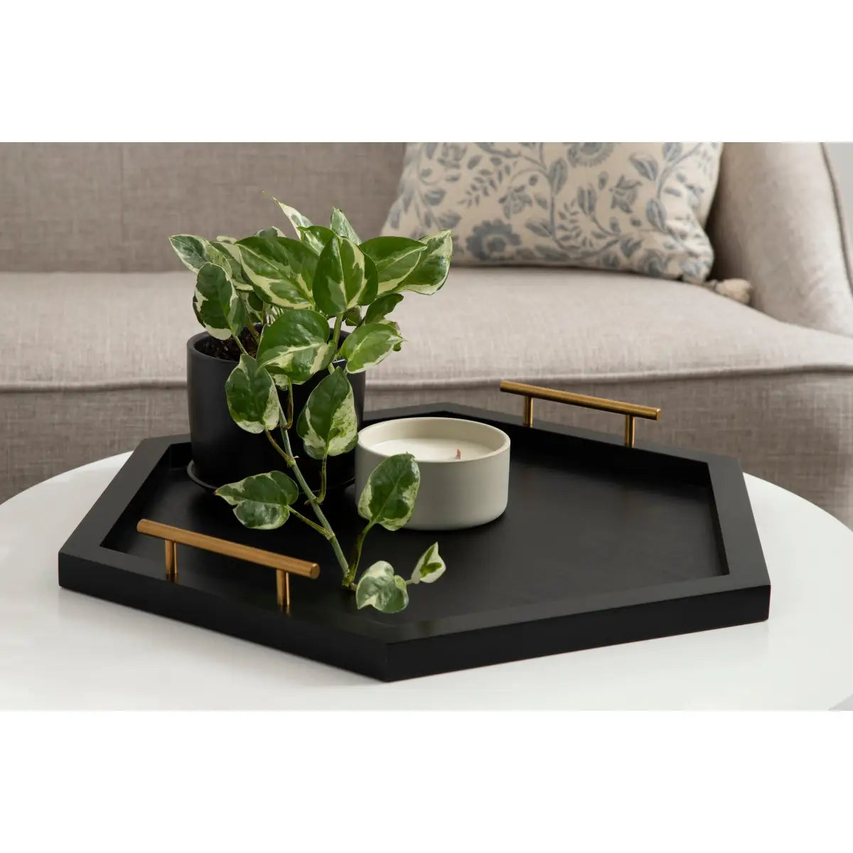 Halsey Hexagon Decorative Tray Organizer - kateandlaurel