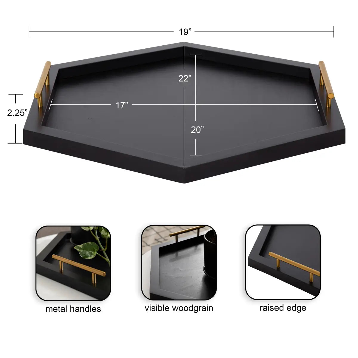 Halsey Hexagon Decorative Tray Organizer - kateandlaurel
