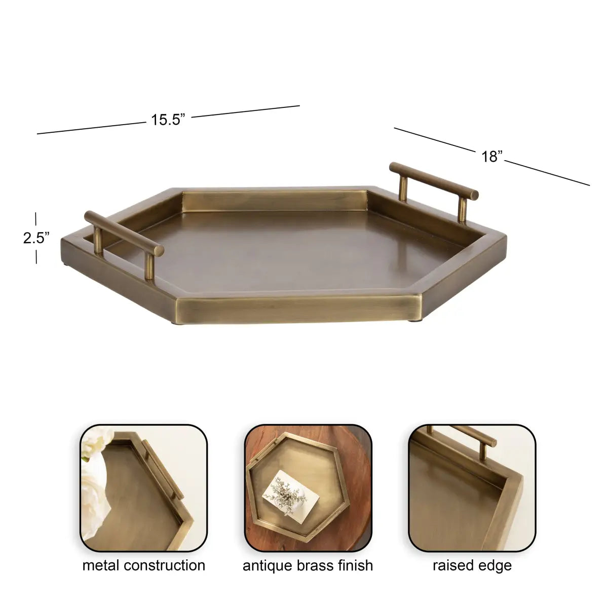 Halsey Hexagon Decorative Tray Organizer - kateandlaurel