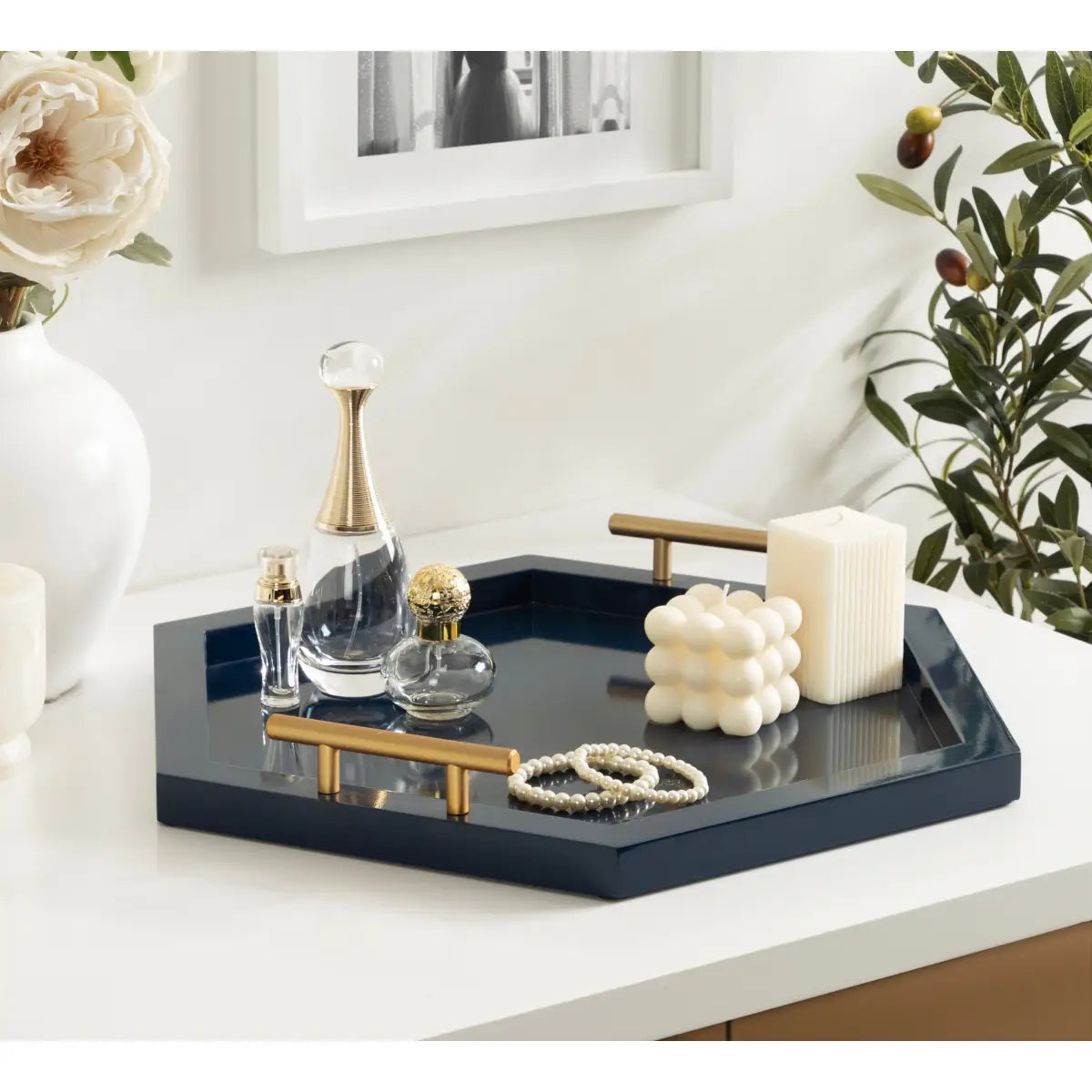 Halsey Hexagon Decorative Tray Organizer - kateandlaurel