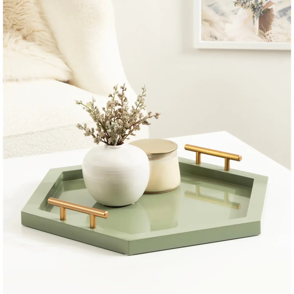 Halsey Hexagon Decorative Tray Organizer - kateandlaurel