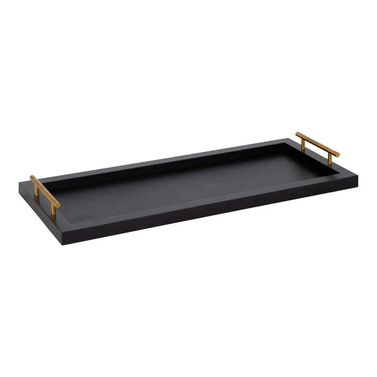 Halsey Rectangle Decorative Tray Organizer - Black / 10x24 - kateandlaurel