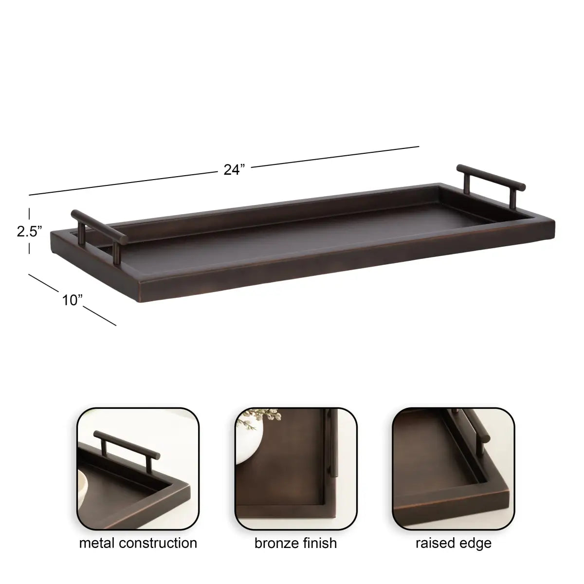 Halsey Rectangle Decorative Tray Organizer - kateandlaurel