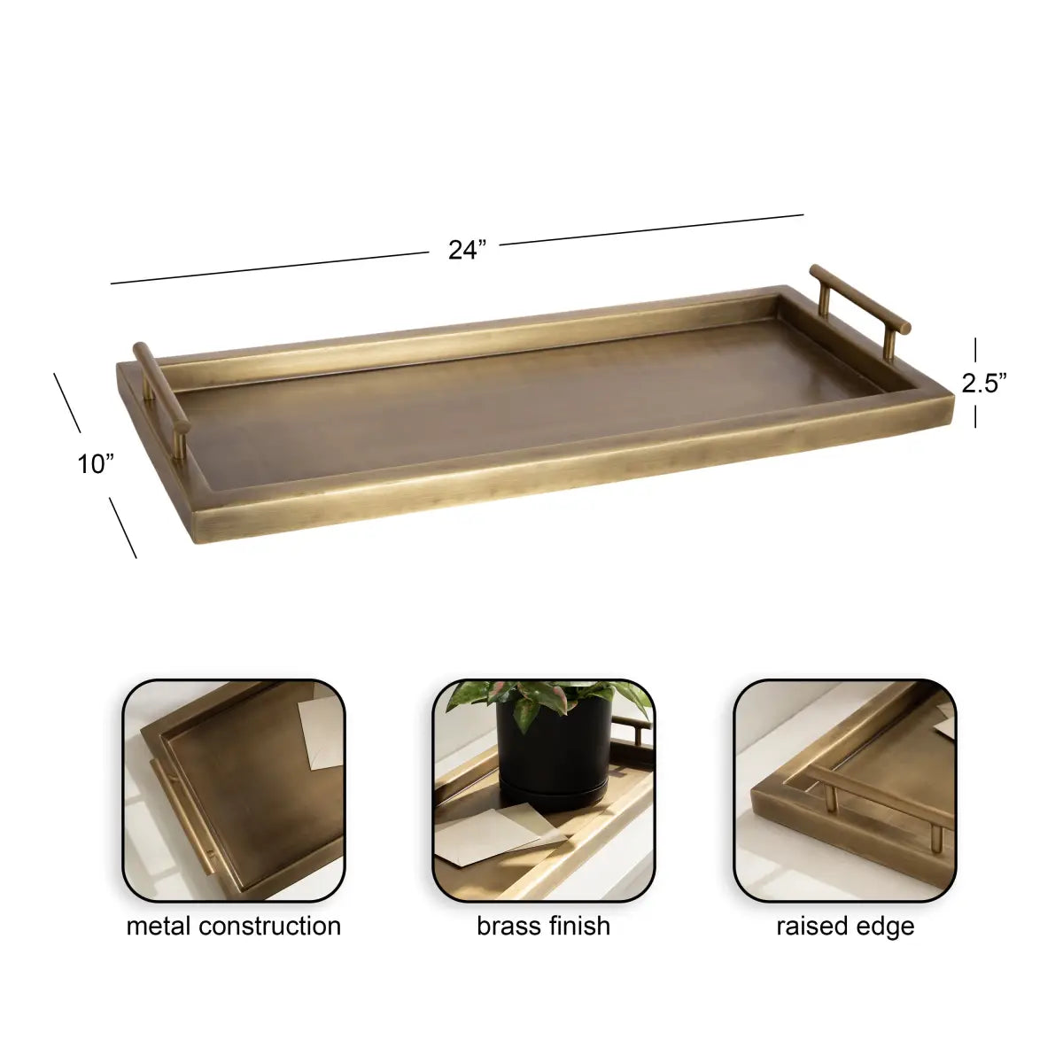 Halsey Rectangle Decorative Tray Organizer - kateandlaurel
