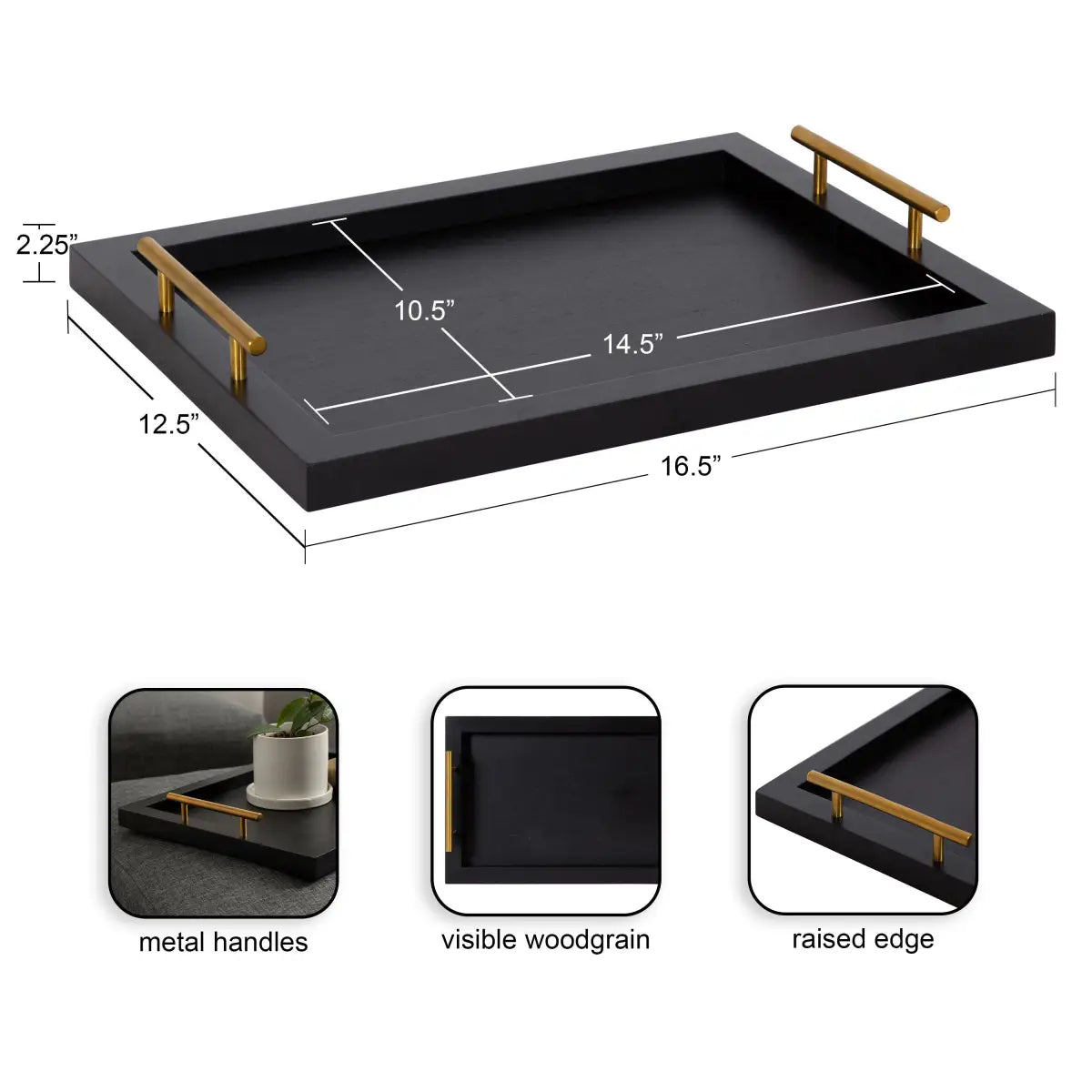 Halsey Rectangle Decorative Tray Organizer - kateandlaurel