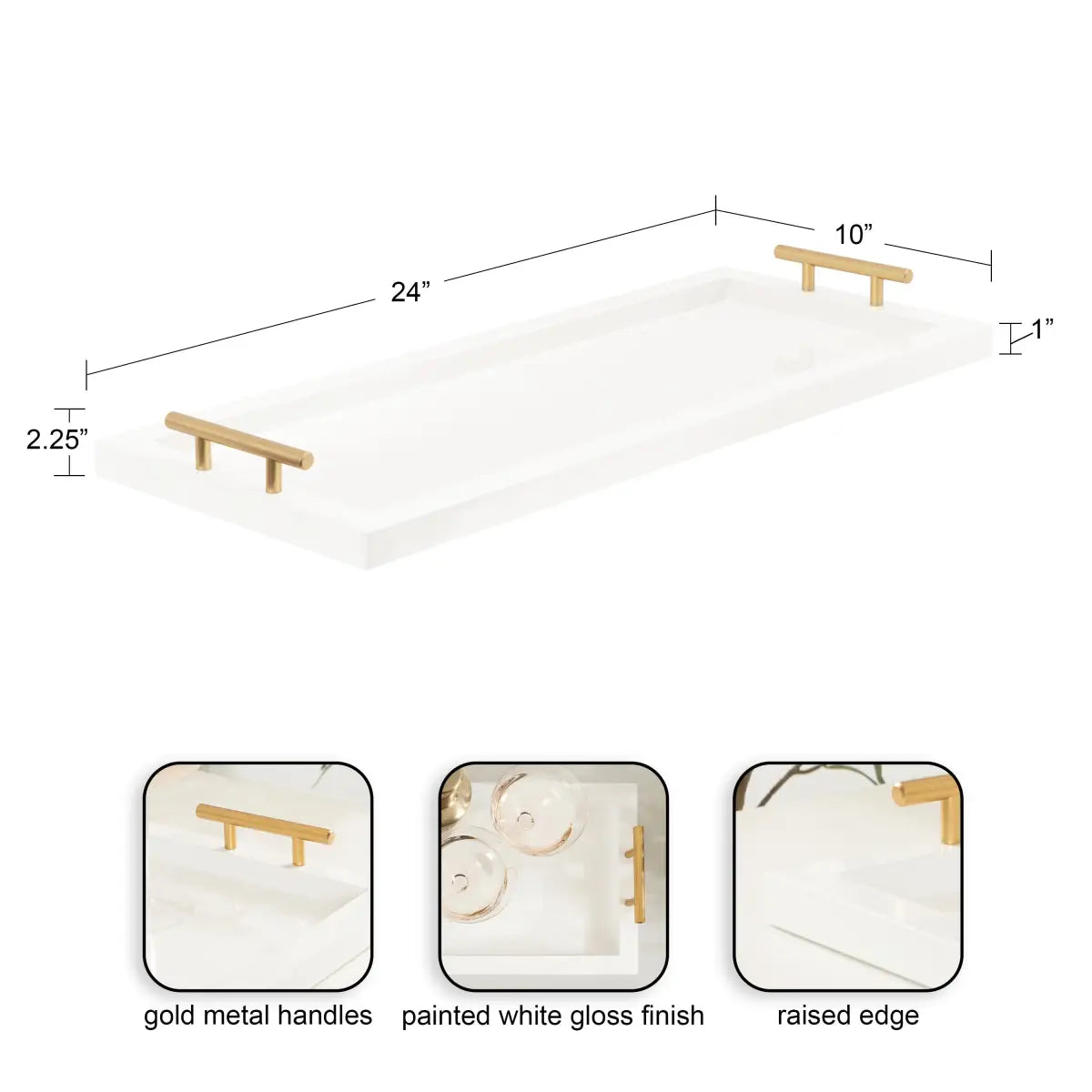 Halsey Rectangle Decorative Tray Organizer - kateandlaurel