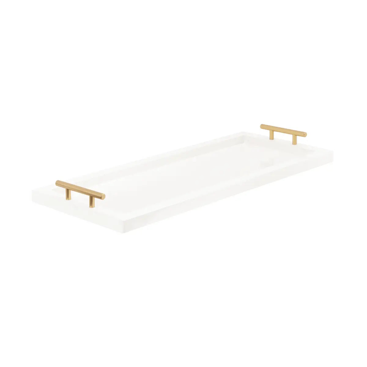 Halsey Rectangle Decorative Tray Organizer - White / 10x24 - kateandlaurel