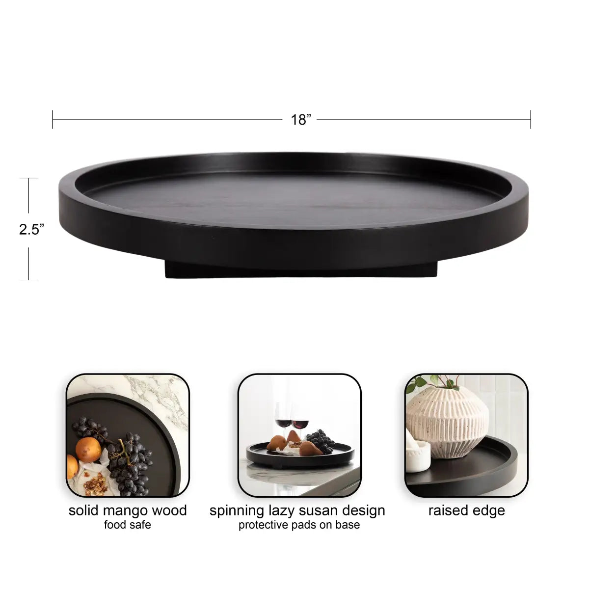 Halsey Round Lazy Susan Tray Organizer - kateandlaurel