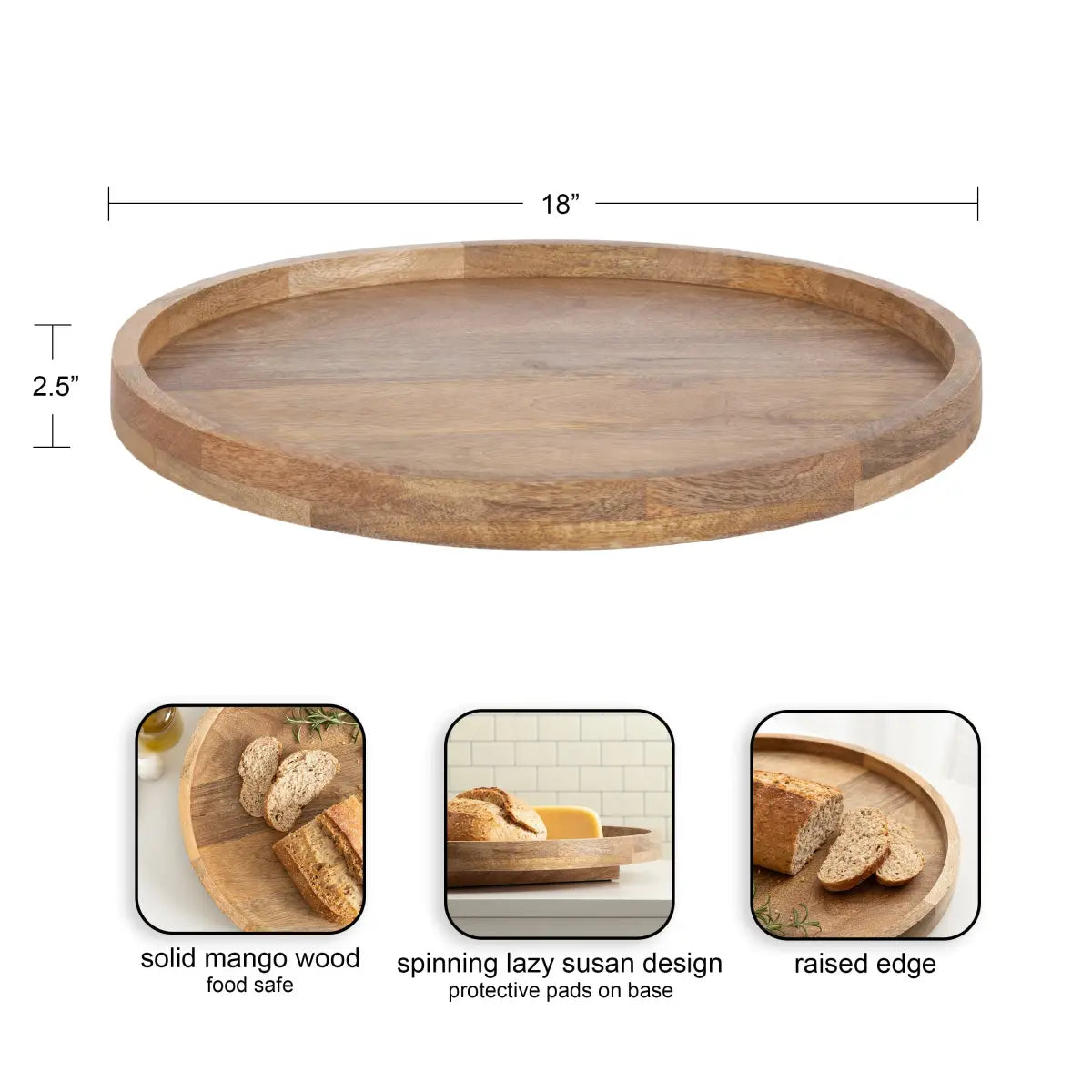 Halsey Round Lazy Susan Tray Organizer - kateandlaurel