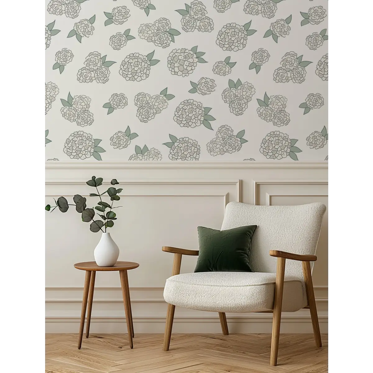 Halsey Wallpaper - Colorful Hydrangea - by Samantha Dara - Loomwell Home Goods