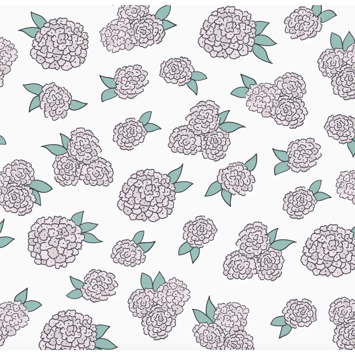 Halsey Wallpaper - Colorful Hydrangea - by Samantha Dara - Sample 1 foot by 1 foot / Light Pink - Loomwell Home Goods