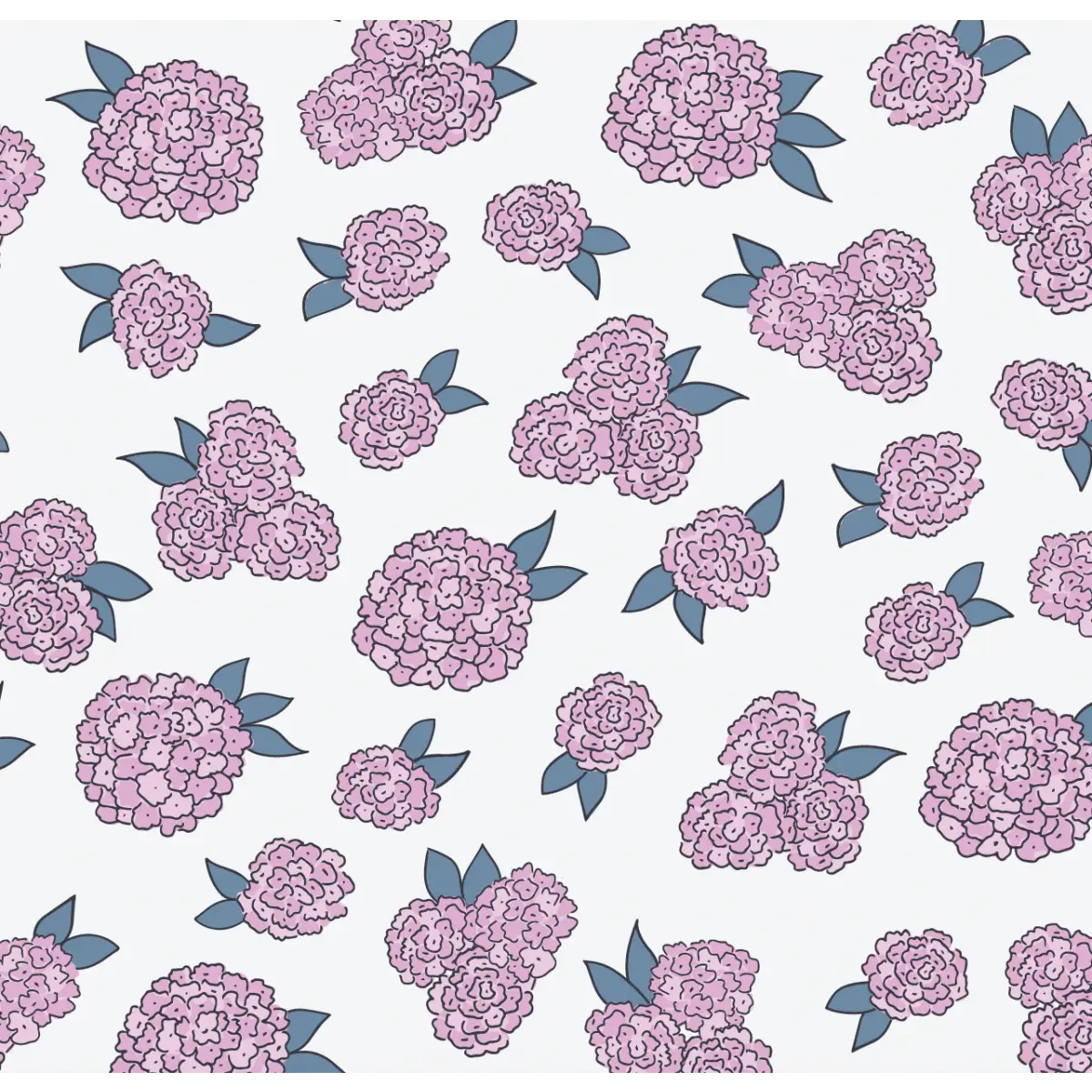 Halsey Wallpaper - Colorful Hydrangea - by Samantha Dara - Sample 1 foot by 1 foot / Pink - Loomwell Home Goods