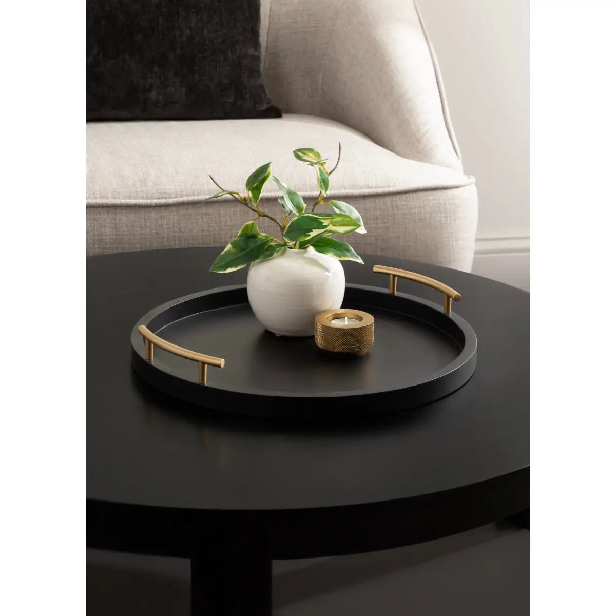 Wood Round Decorative Tray - kateandlaurel