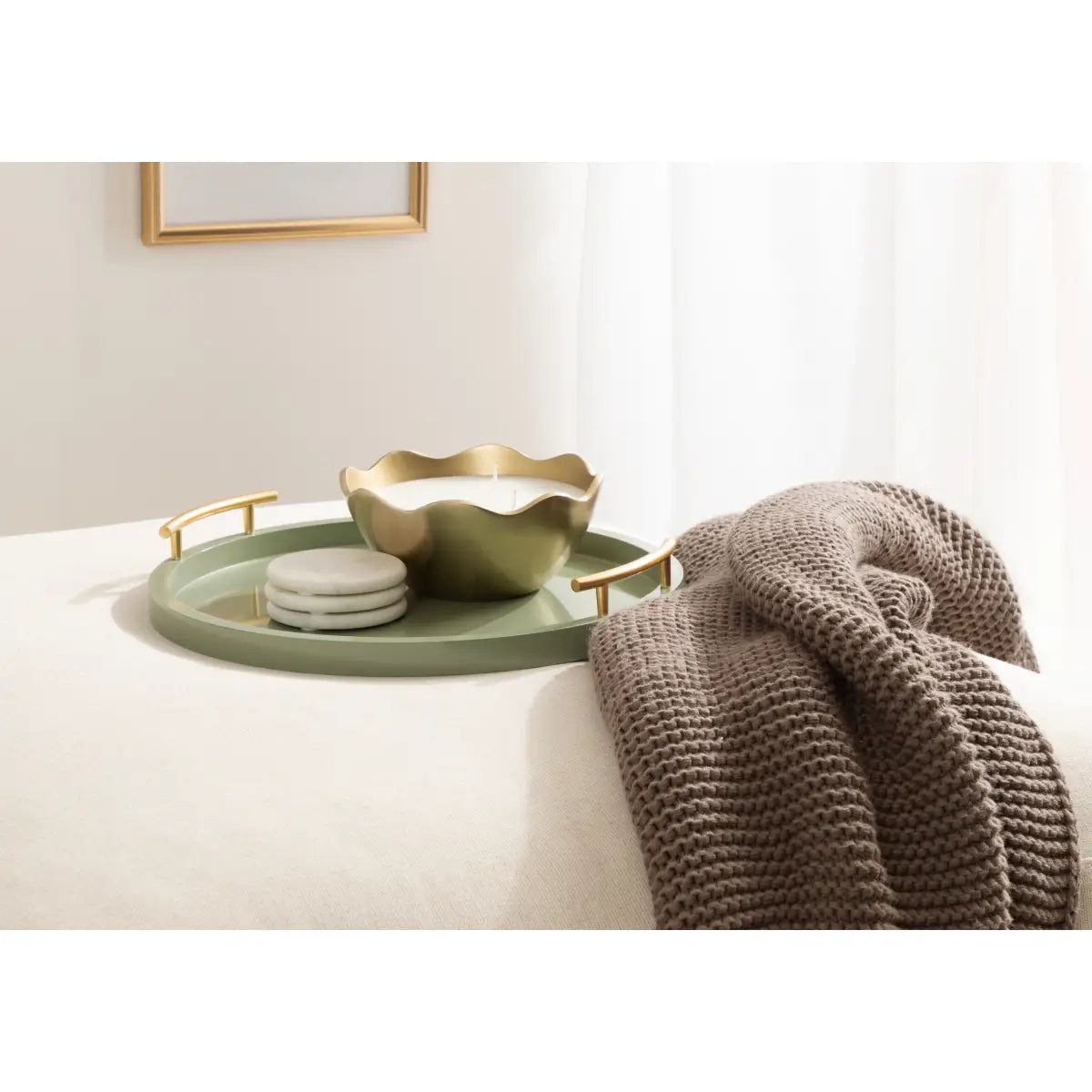 Wood Round Decorative Tray - kateandlaurel