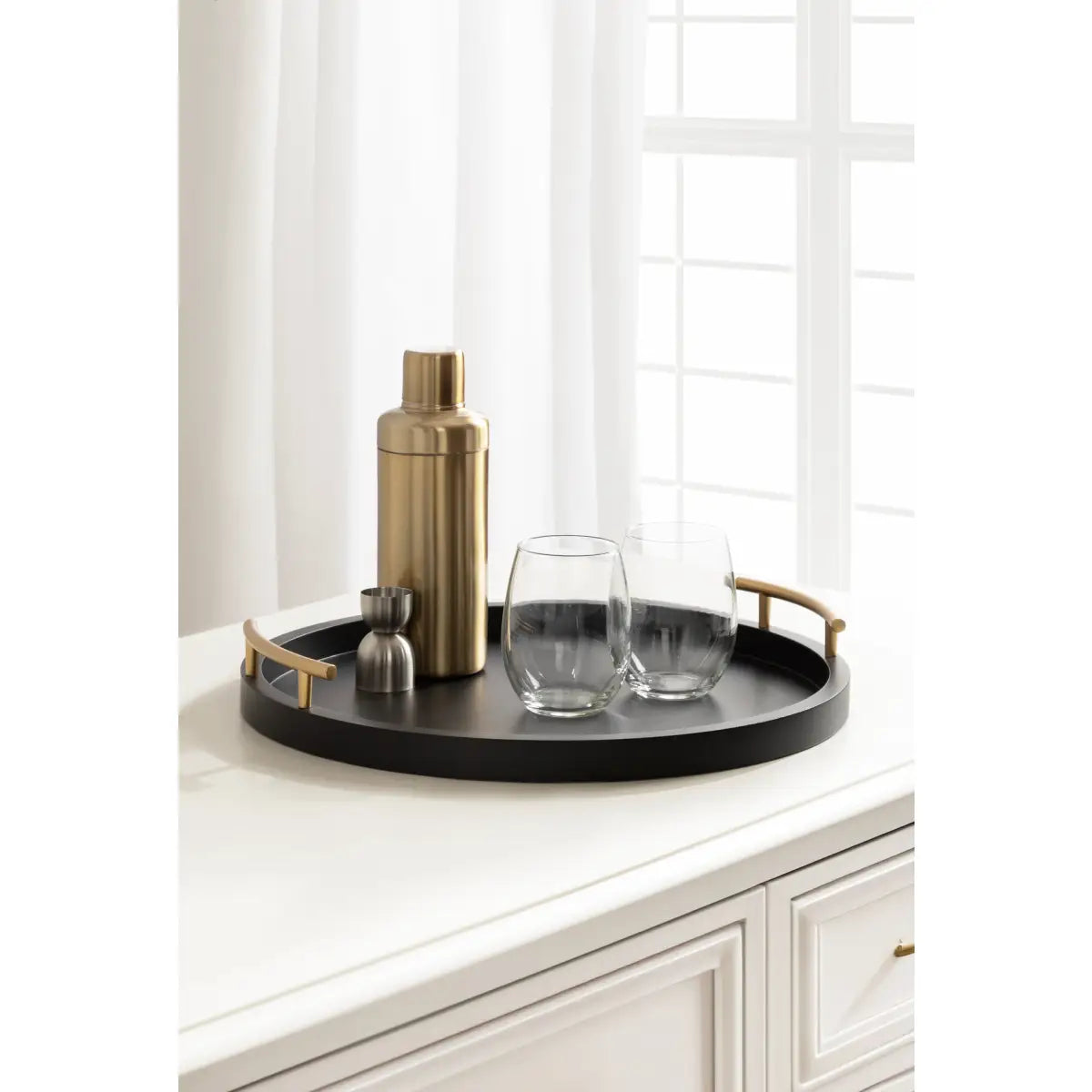 Wood Round Decorative Tray - kateandlaurel