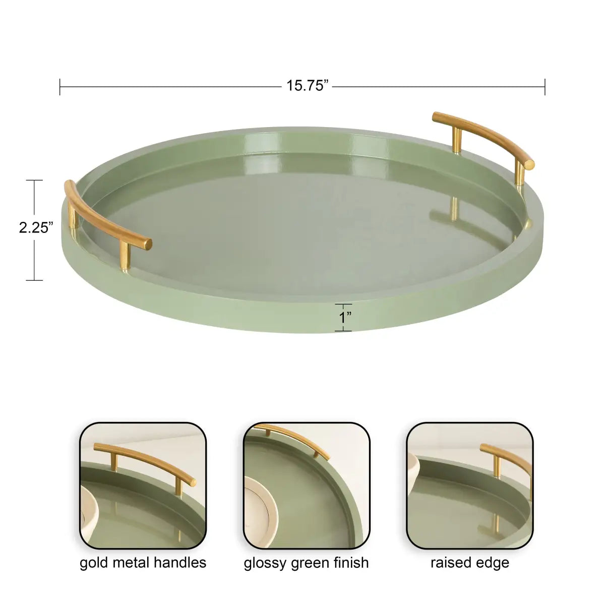 Wood Round Decorative Tray - kateandlaurel