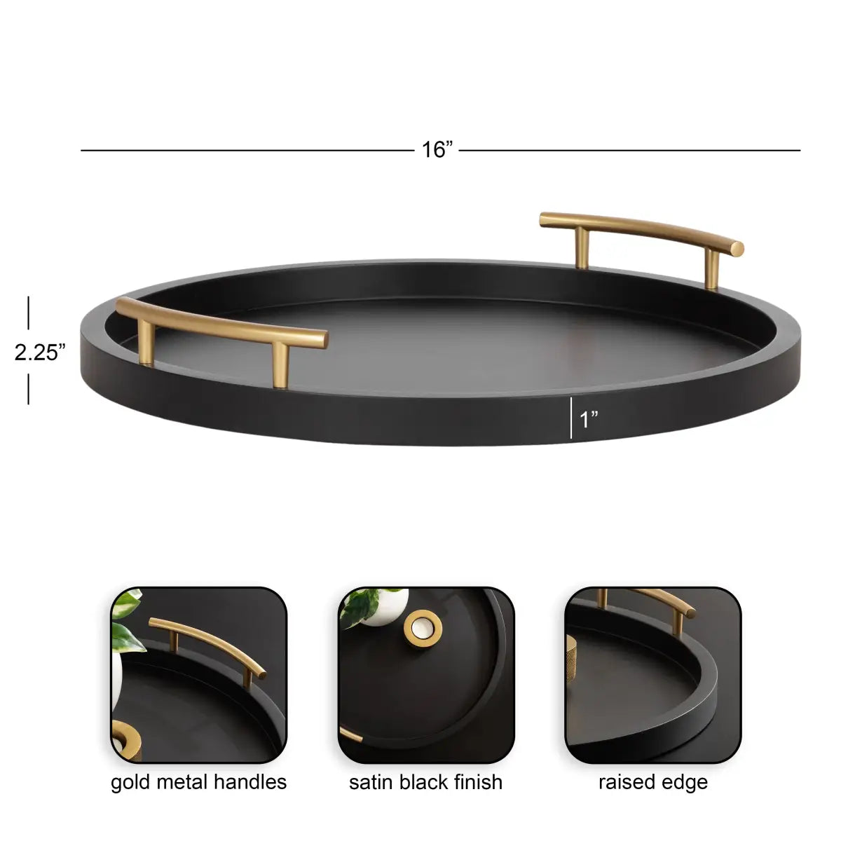 Wood Round Decorative Tray - kateandlaurel