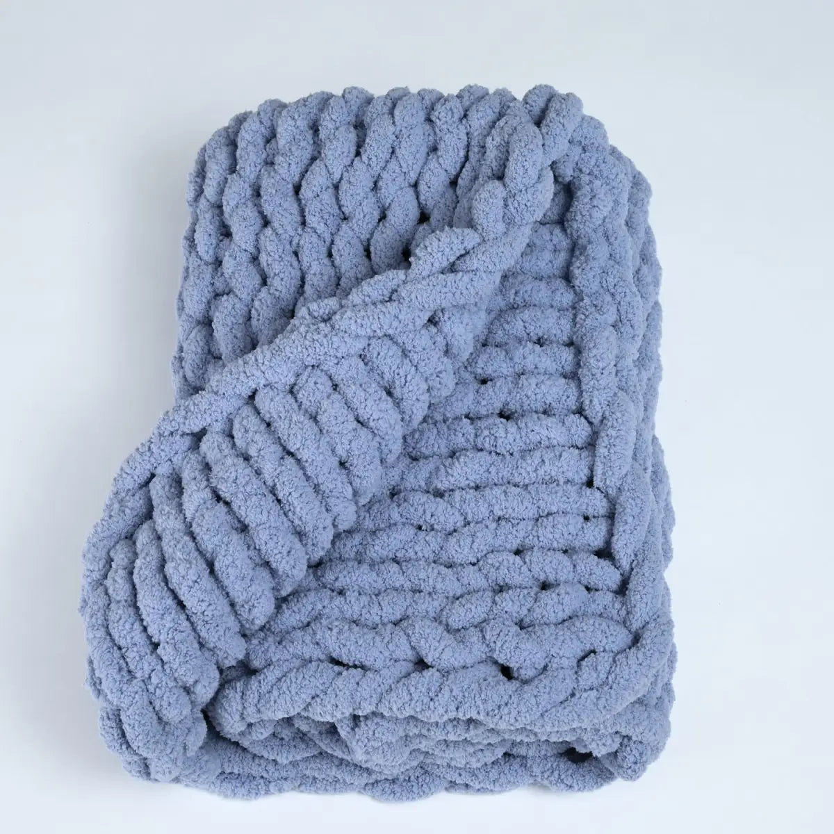 Hand Knit Chenille Baby Blanket in Blue - Woven Together - Starfish Project