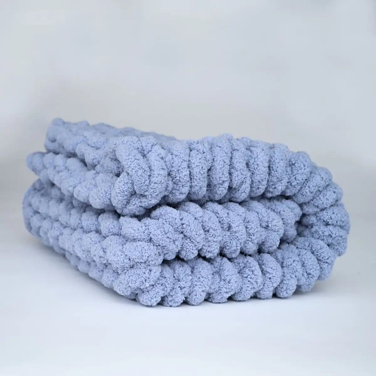 Hand Knit Chenille Baby Blanket in Blue - Woven Together - Starfish Project