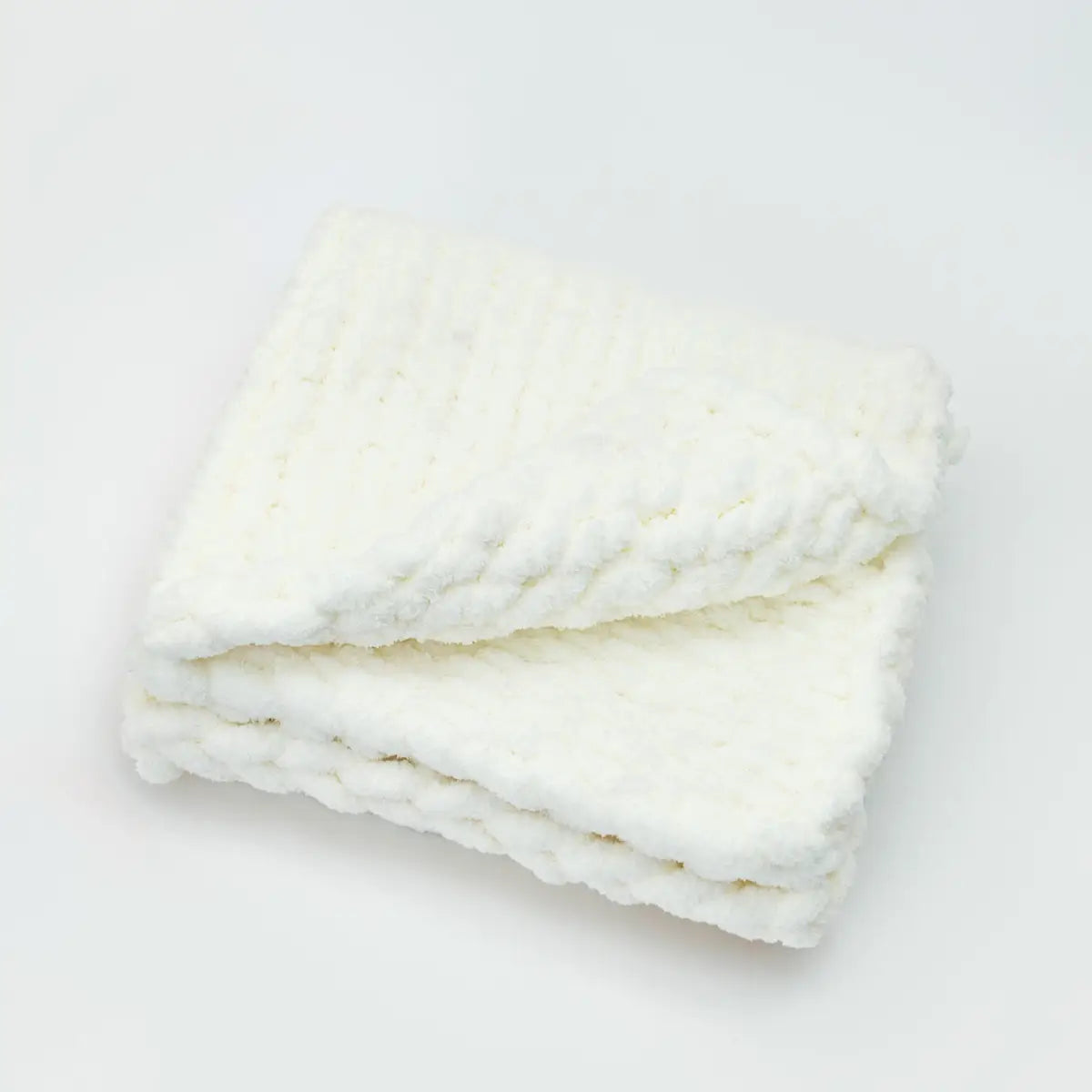 Hand Knit Chenille Baby Blanket - White - Woven Together - Starfish Project