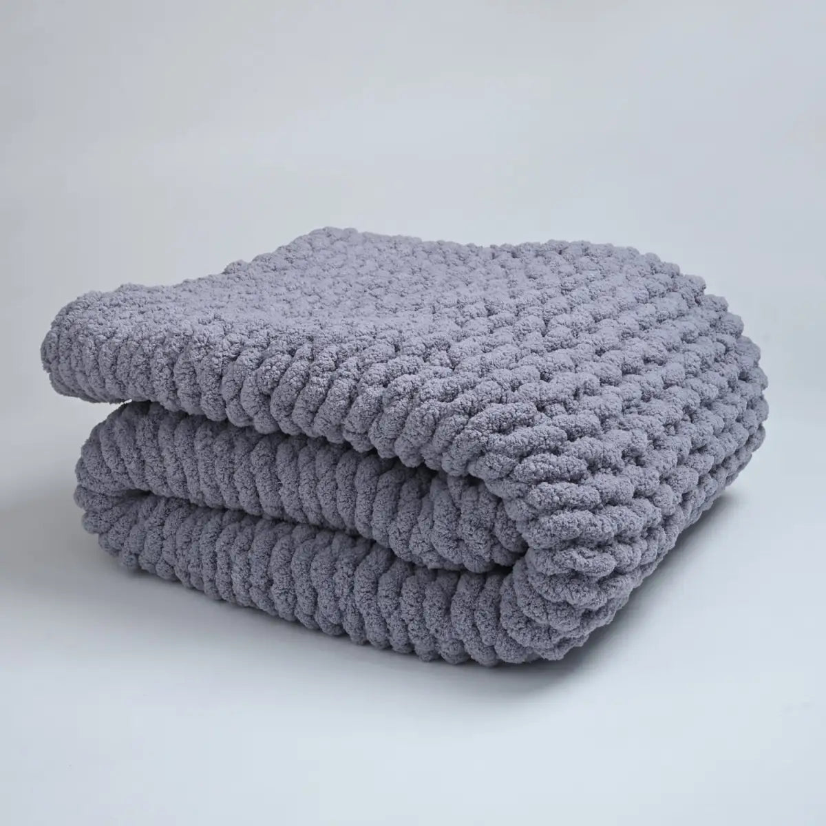Hand Knit Chenille Blanket - Slate Gray - Woven Together - Starfish Project