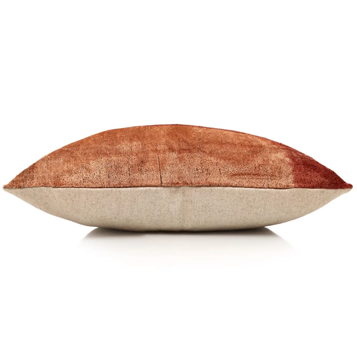 Hand-Knotted Abstract Arch Silk Velvet Pillow - 20x20 Rust & Mint - Canvello