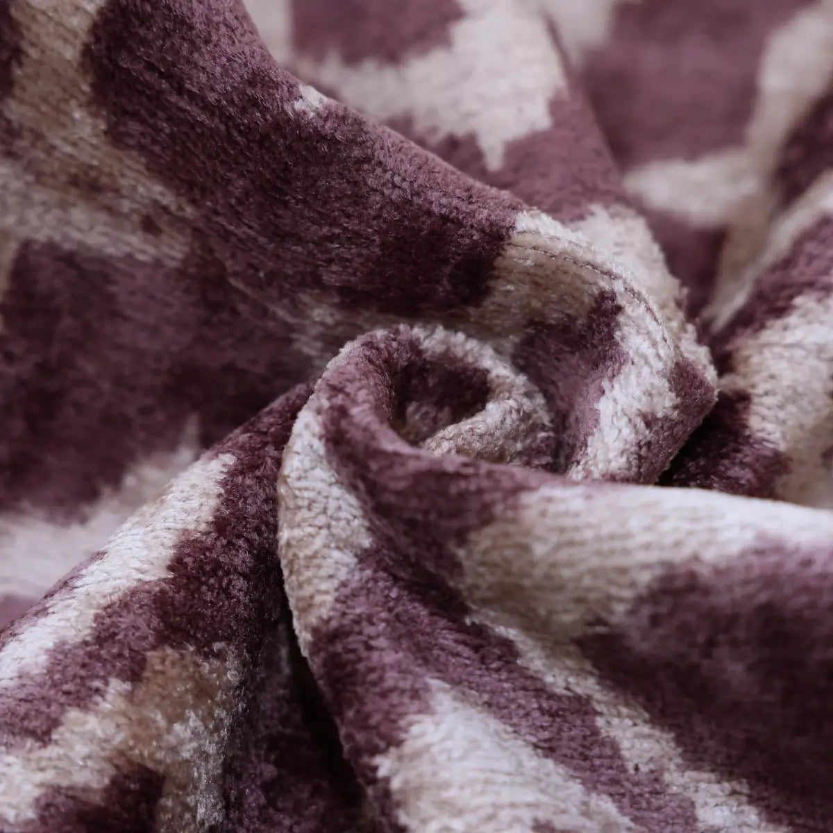 Hand-Knotted Plum Ikat Silk Velvet Pillow - 16x16 Organic Vegetable Dyed - Canvello