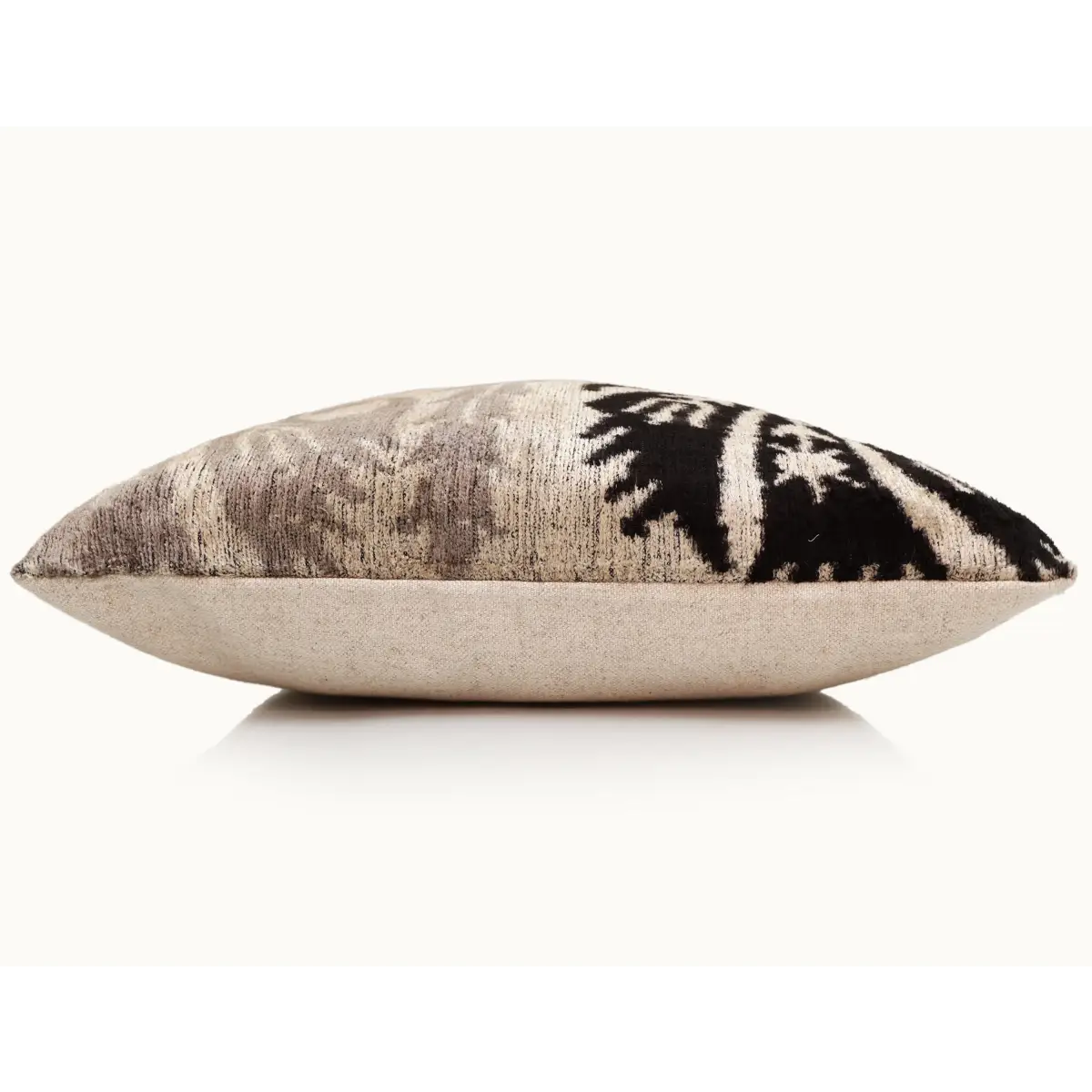 Hand-Knotted Split-Tone Silk Velvet Pillow - 20x20 Black & Silver - Canvello
