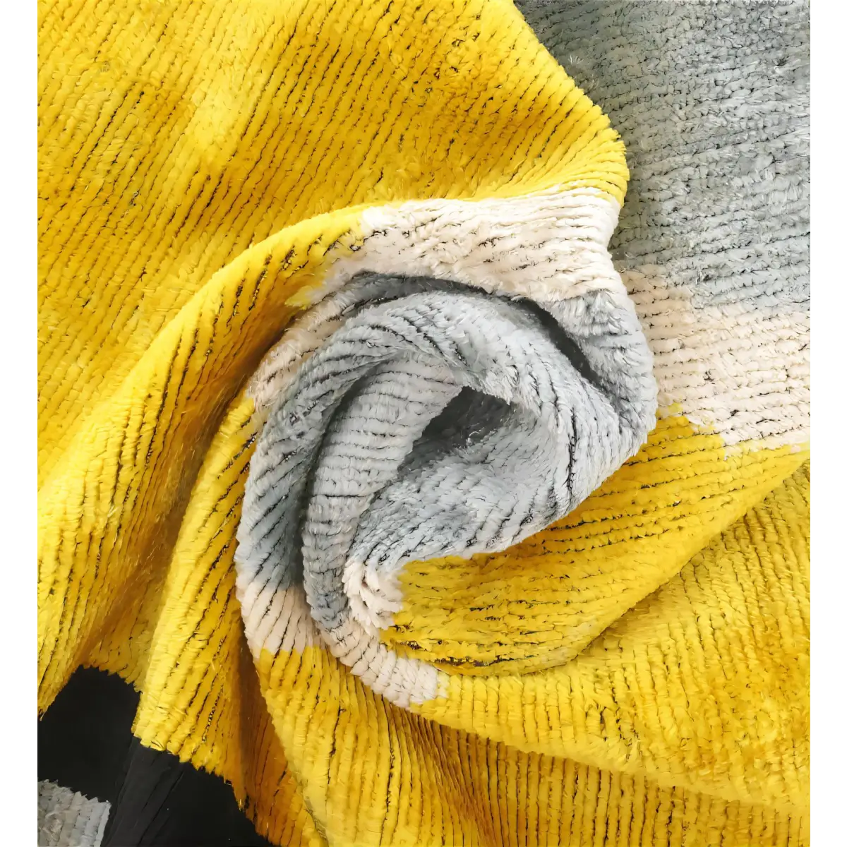 Silk Velvet Geometric Throw Pillow - Handmade 16x16 - Gold and Gray – Luxury Down Insert - Canvello