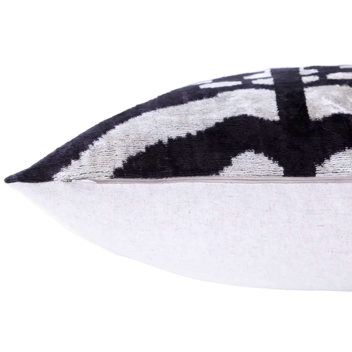 Luxury Velvet Pillow – Modern Black & White Square 16x16 - Canvello