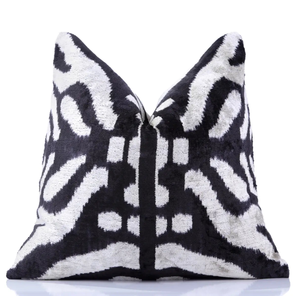 Luxury Velvet Pillow – Modern Black & White Square 16x16 - Canvello