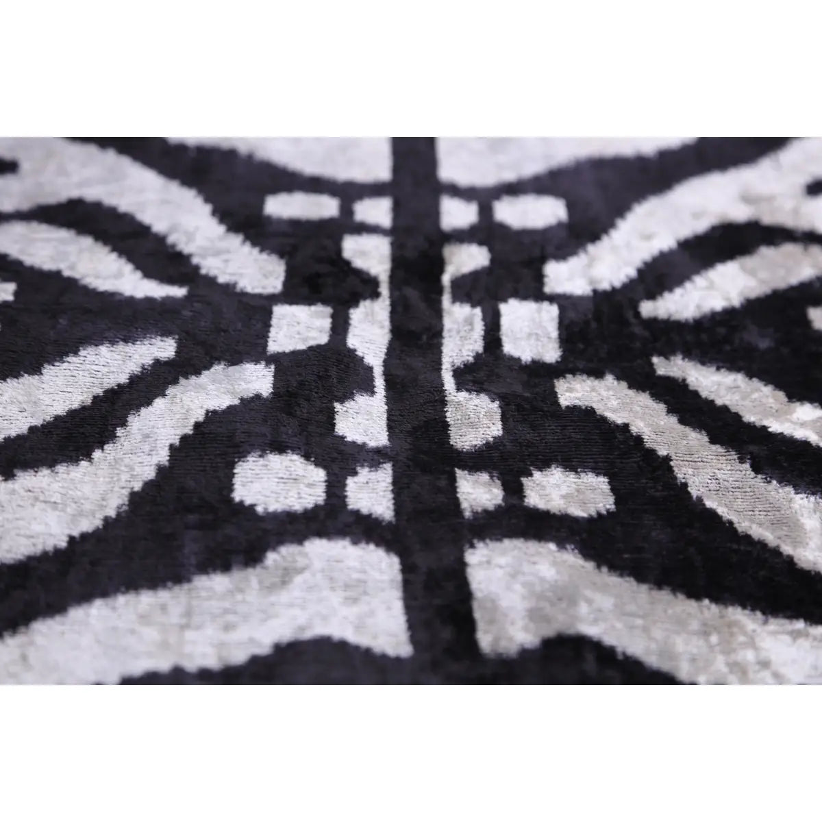 Luxury Velvet Pillow – Modern Black & White Square 16x16 - Canvello