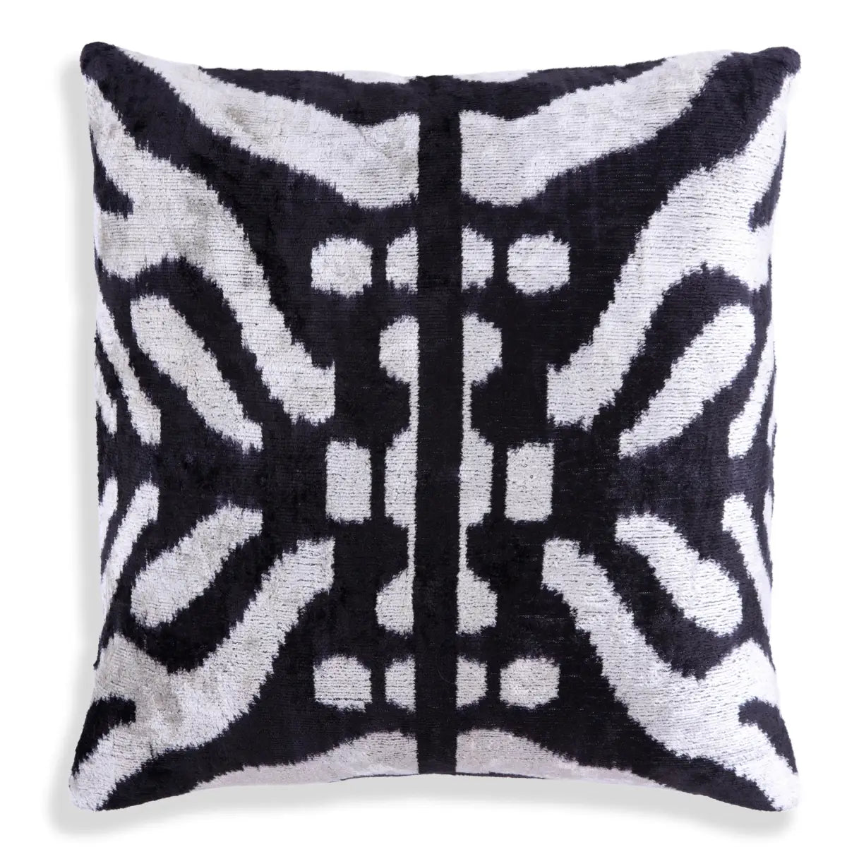 Luxury Velvet Pillow – Modern Black & White Square 16x16 - Canvello