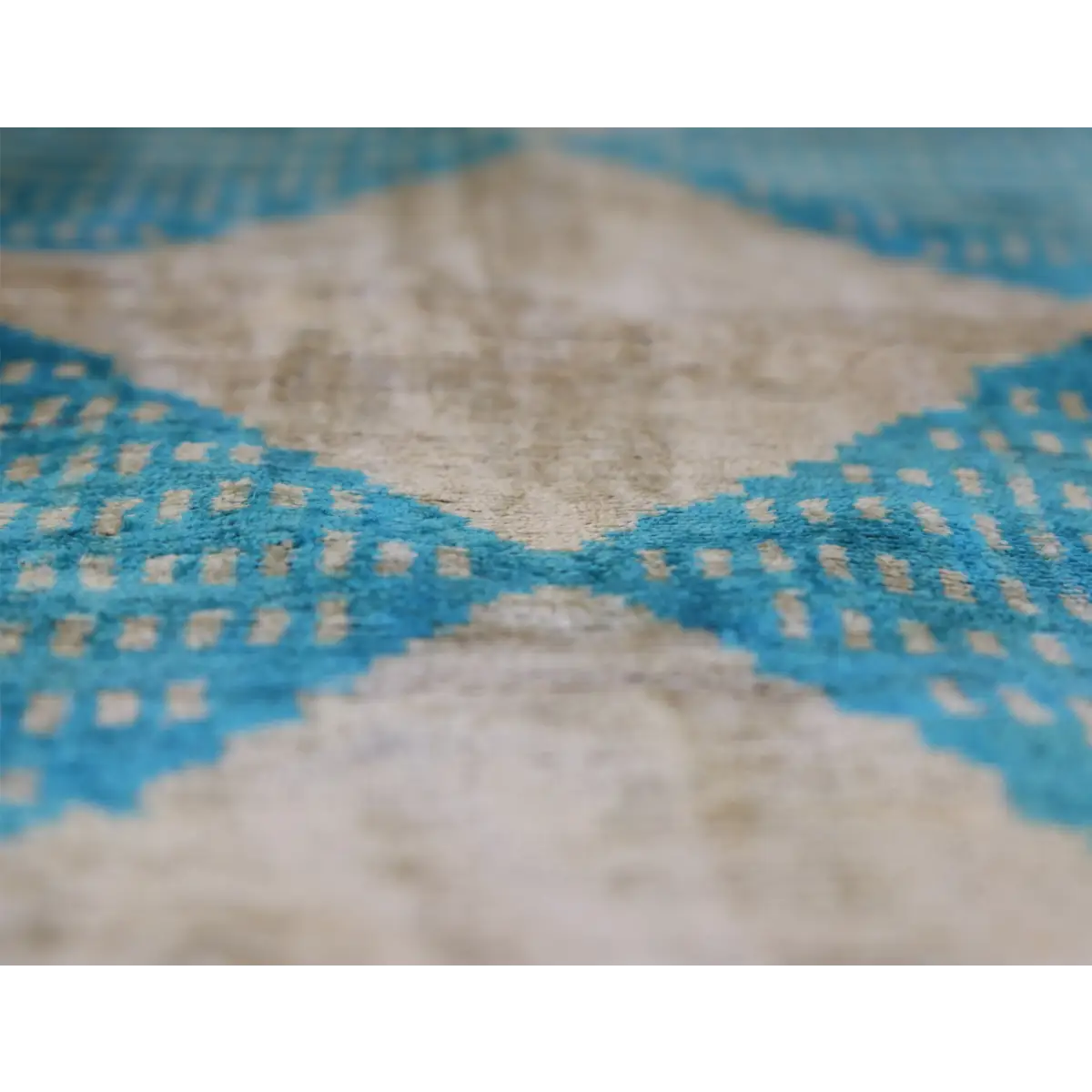 Handmade 16x24 Turquoise Silk Velvet Throw Pillow – Luxury Geometric Lumbar Cushion - Canvello