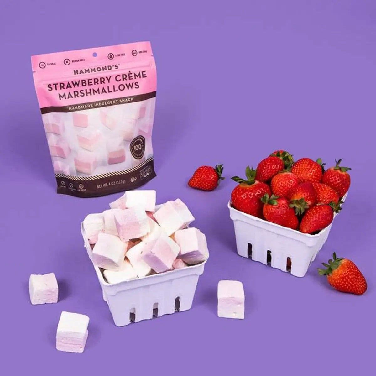 Handmade Marshmallows - Strawberry Crème - All-Natural - Hammond’s Candies
