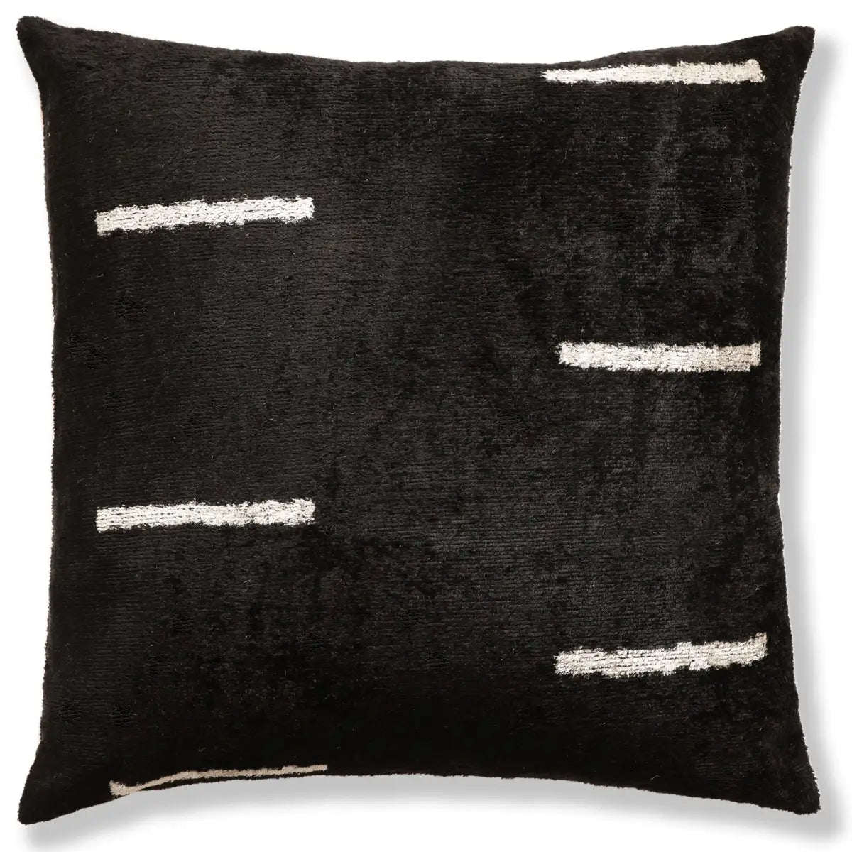 Handmade Black Silk Velvet Pillow 20x20 – Minimalist Modern Designer Cushion - Canvello
