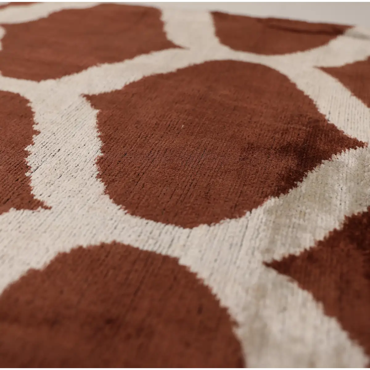 Handmade Brown Silk Velvet Pillow 20x20 – Geometric Modern Designer Cushion - Canvello