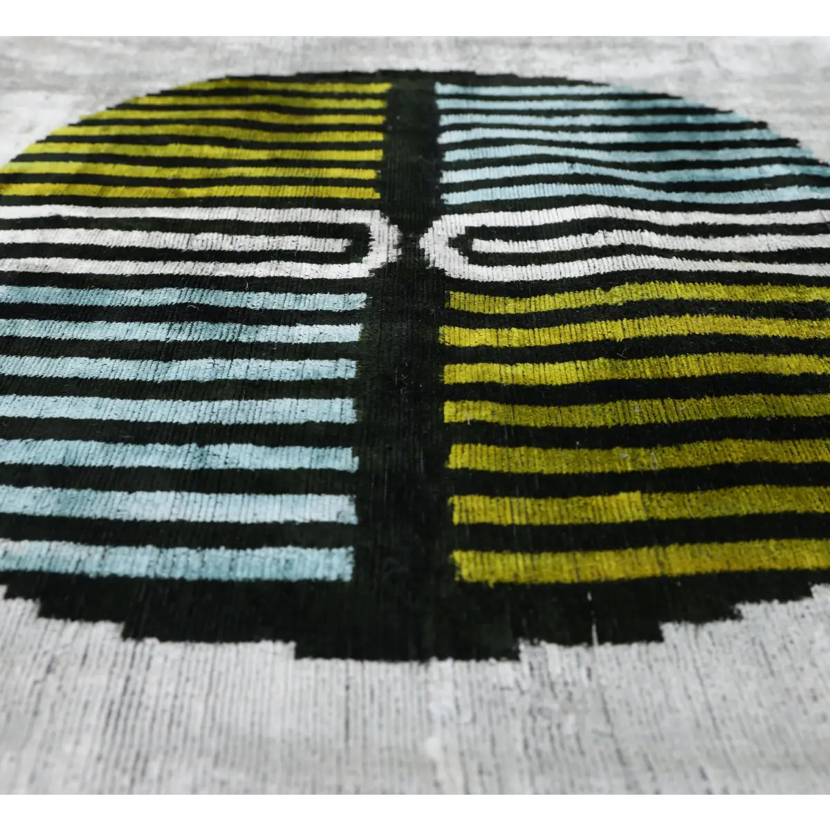Handmade Geometric Silk Velvet Lumbar Pillow 20x20 Inch - Canvello