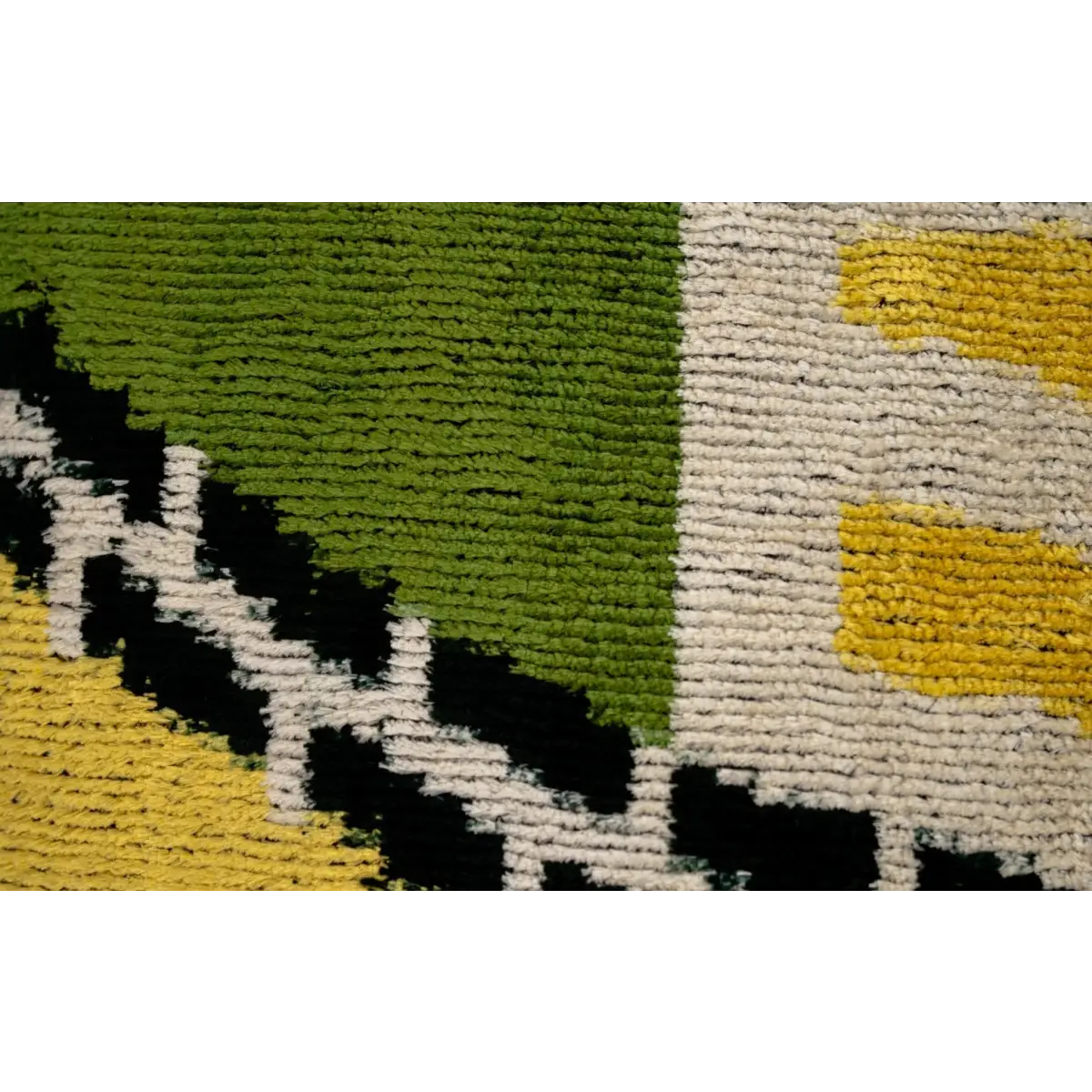 Handmade Gold Green Geometric Design Throw Pillow - 16x24 inch Vegetable Dyed with Premium Down Feather Insert
