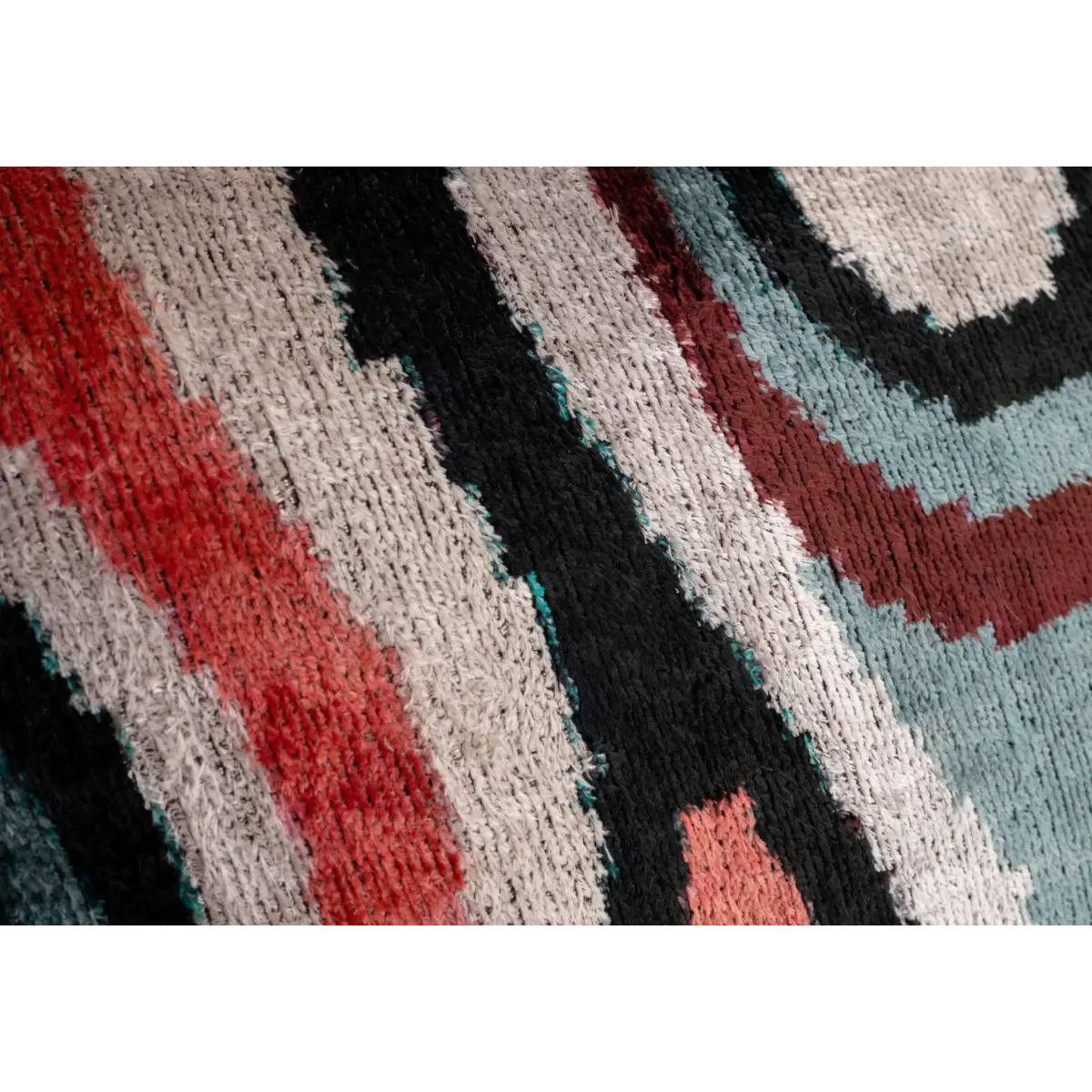Handmade Multicolor Abstract Design Throw Pillow - 16x24 inch Silk Velvet Vegetable Dyed with Premium Down Feather