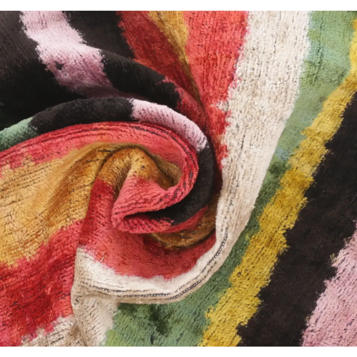 Handmade Multicolored Striped Silk Velvet Throw Pillow - 16x24 Luxury Cushion with Down Feather Insert - Canvello