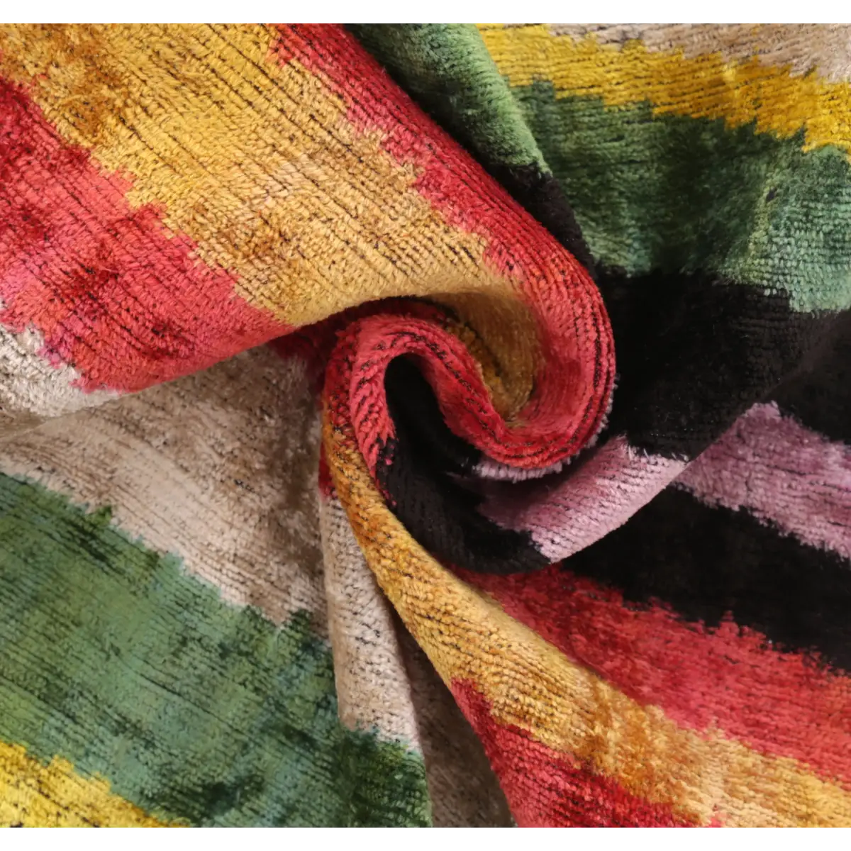 Handmade Multicolored Striped Silk Velvet Throw Pillow - 16x24 Luxury Cushion with Down Feather Insert - Canvello