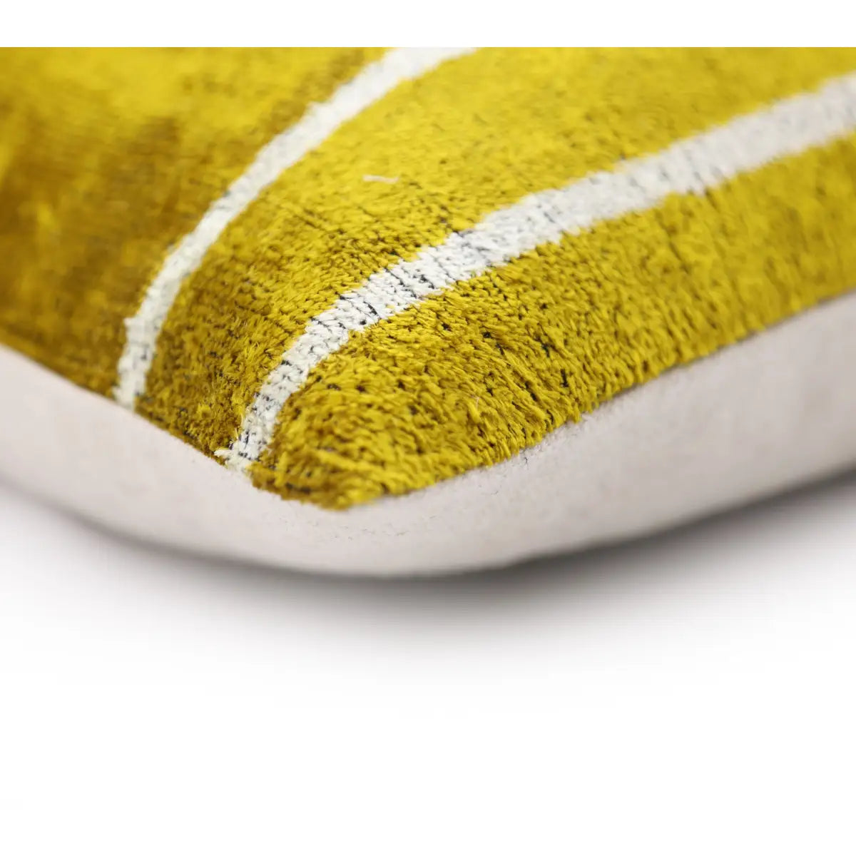 Luxury Velvet Lumbar Pillow - Handmade Mustard Yellow 16x24 – Modern Geometric Designer Cushion - Canvello