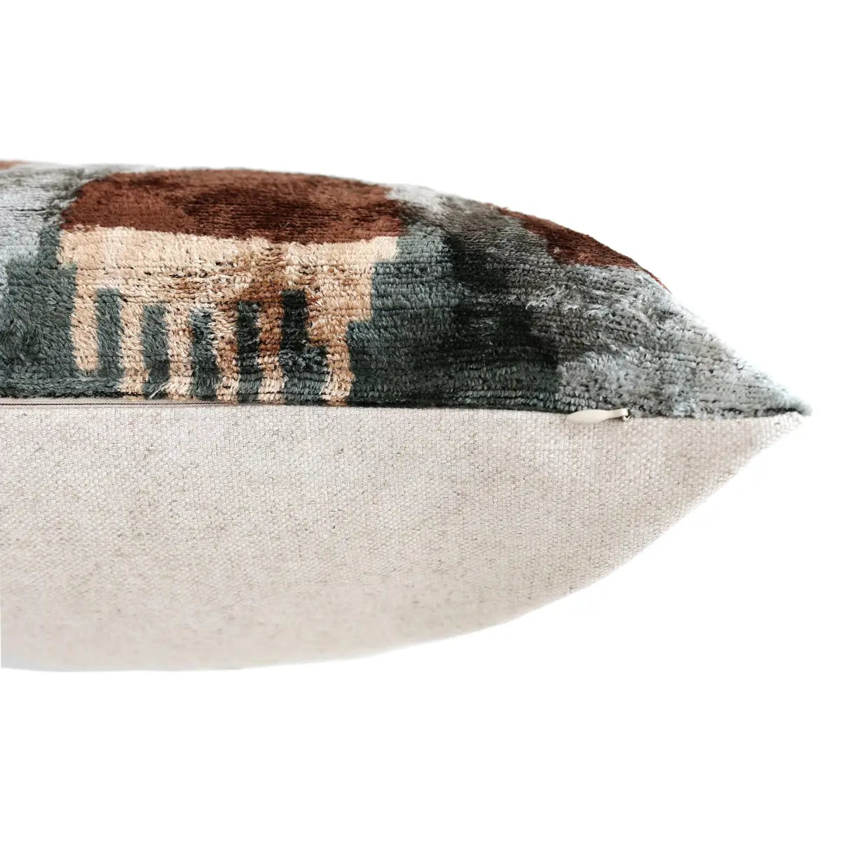 Handmade Organic Silk Velvet Pillow 20x20 - Earthy Modern Design - Canvello