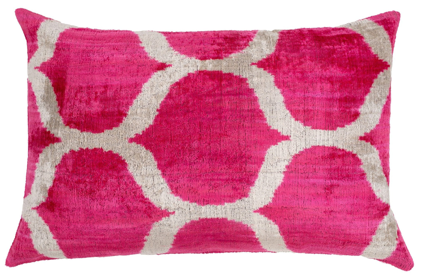 Almohada decorativa con diseño geométrico rosa hecha a mano, 16 x 24 pulgadas, teñida con vegetales y con relleno de plumas de primera calidad 