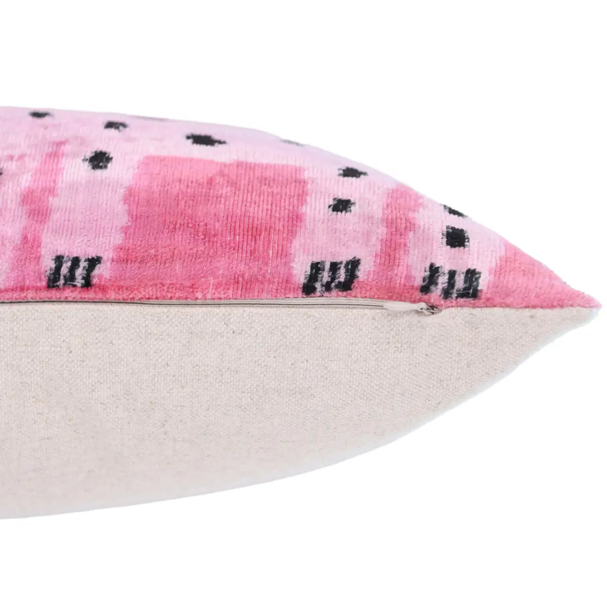Handmade Pink Velvet Lumbar Pillow 16x24 – Designer Leopard Motif Luxury Cushion - Canvello