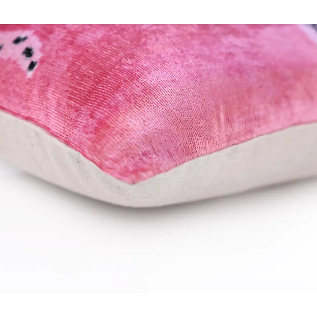 Handmade Pink Velvet Lumbar Pillow 16x24 – Designer Leopard Motif Luxury Cushion - Canvello